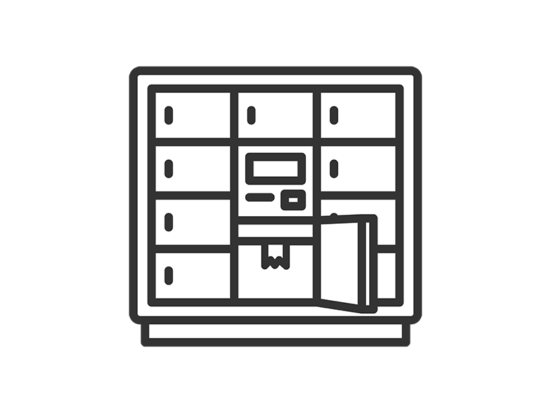 Free illustration of delivery locker icon (line drawing)