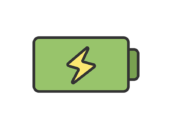 バッテリーのアイコン（線画カラー）の無料イラスト｜透過PNG・商用利用OK