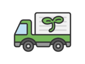 エコトラックのアイコン（線画カラー）の無料イラスト｜透過PNG・商用利用OK