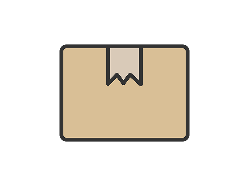 Free illustration of packed cardboard icon (line drawing color)