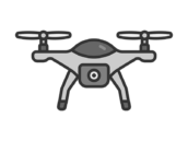 ドローンのアイコン（線画カラー）の無料イラスト｜透過PNG・商用利用OK