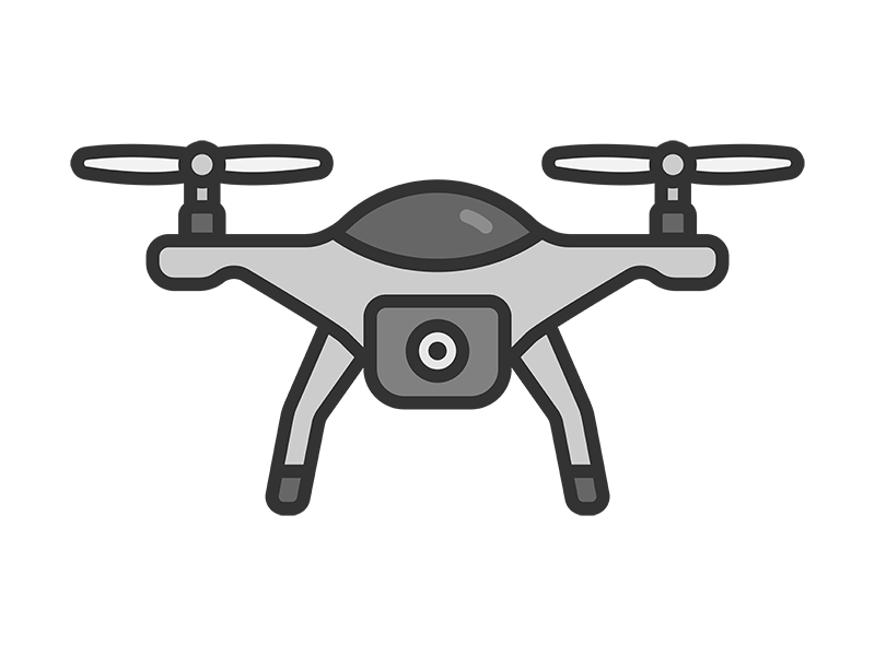Free illustration of drone icon (line drawing color)