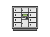 スマートロッカーのアイコン（線画カラー）の無料イラスト｜透過PNG・商用利用OK
