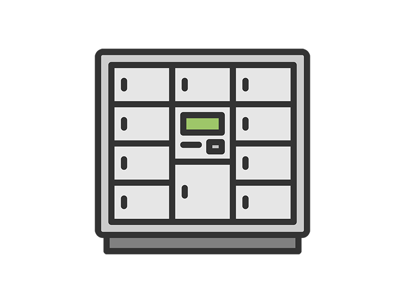 Free illustration of smart locker icon (line drawing color)