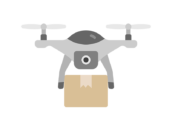 配送用ドローンのアイコンの無料イラスト｜透過PNG・商用利用OK