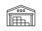 物流倉庫のアイコン（線画）の無料イラスト｜透過PNG・商用利用OK