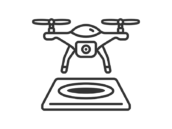 ドローンポートのアイコン（線画）の無料イラスト｜透過PNG・商用利用OK