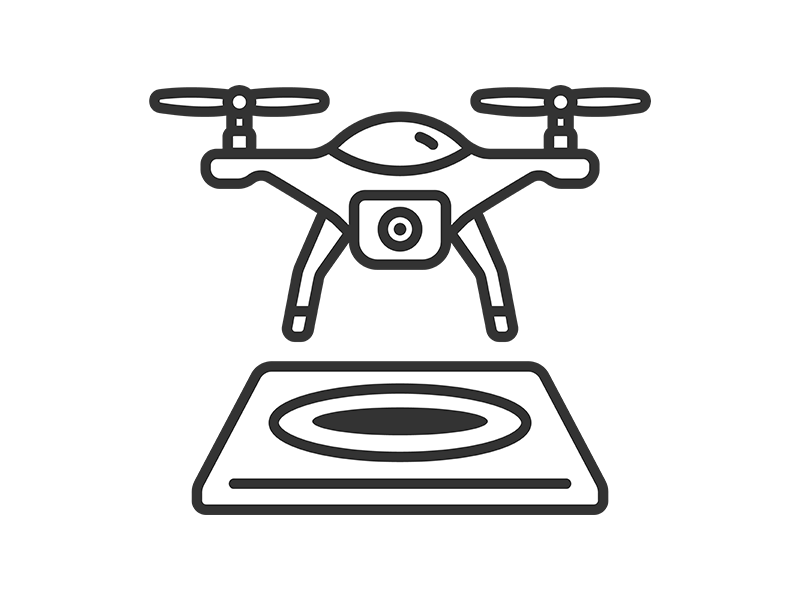 ドローンポートのアイコン（線画）の無料イラスト｜透過PNG・商用利用OK