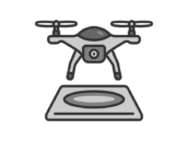 ドローンポートのアイコン（線画カラー）の無料イラスト｜透過PNG・商用利用OK