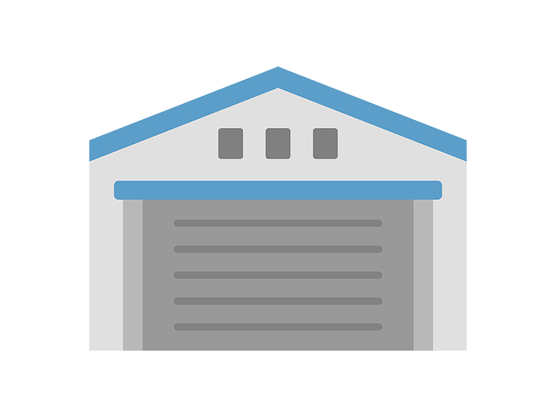 シャッターが閉まった、倉庫のアイコンの無料イラスト｜透過PNG・商用利用OK