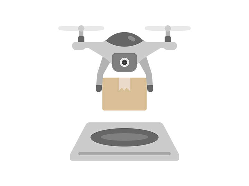 配送用ドローンポートのアイコンの無料イラスト｜透過PNG・商用利用OK