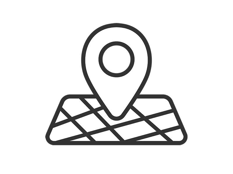 地図上のマップピンのアイコン（線画）の無料イラスト｜透過PNG・商用利用OK