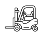フォークリフトのアイコン（線画）の無料イラスト｜透過PNG・商用利用OK
