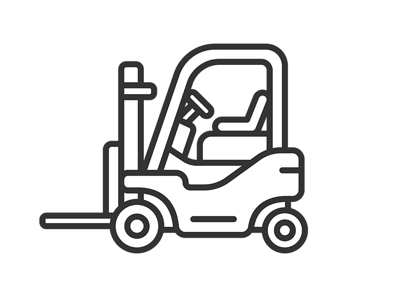 フォークリフトのアイコン（線画）の無料イラスト｜透過PNG・商用利用OK