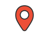 マップピンのアイコン（線画カラー）の無料イラスト｜透過PNG・商用利用OK