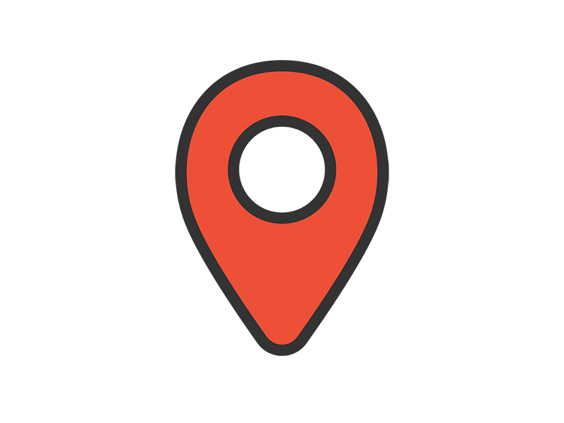 マップピンのアイコン（線画カラー）の無料イラスト｜透過PNG・商用利用OK