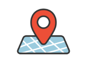 地図上のマップピンのアイコン（線画カラー）の無料イラスト｜透過PNG・商用利用OK