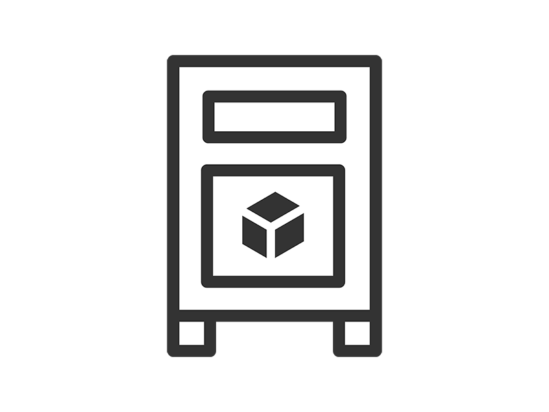 宅配ボックスのアイコン（線画）の無料イラスト｜透過PNG・商用利用OK