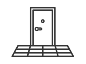 玄関ドアのアイコン（線画）の無料イラスト｜透過PNG・商用利用OK