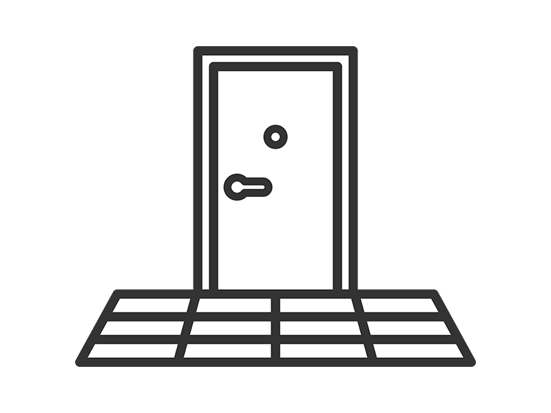 玄関ドアのアイコン（線画）の無料イラスト｜透過PNG・商用利用OK