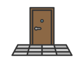 玄関ドアのアイコン（線画カラー）の無料イラスト｜透過PNG・商用利用OK