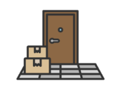 置き配のアイコン（線画カラー）の無料イラスト｜透過PNG・商用利用OK