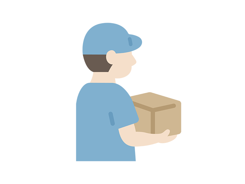 荷物を持った、宅配業者のアイコンの無料イラスト｜透過PNG・商用利用OK