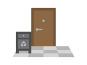 玄関先においた、宅配ボックスのアイコンの無料イラスト｜透過PNG・商用利用OK