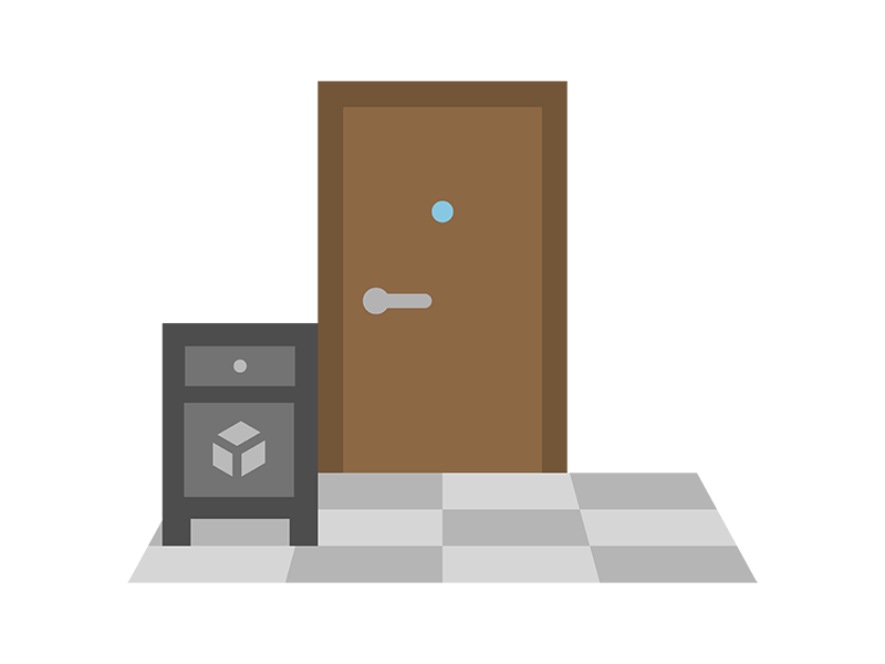 玄関先においた、宅配ボックスのアイコンの無料イラスト｜透過PNG・商用利用OK