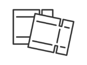 組み立て前の、段ボールのアイコン（線画）の無料イラスト｜透過PNG・商用利用OK