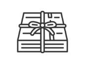 紐でくくった、段ボールのアイコン（線画）の無料イラスト｜透過PNG・商用利用OK