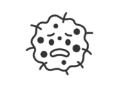 カビのキャラクターのアイコン（線画）の無料イラスト｜透過PNG・商用利用OK