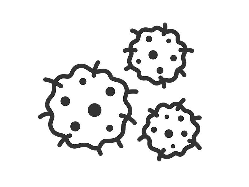 カビのアイコン（線画）の無料イラスト｜透過PNG・商用利用OK