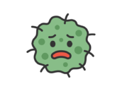 カビのキャラクターのアイコン（線画カラー）の無料イラスト｜透過PNG・商用利用OK