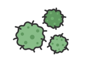 カビのアイコン（線画カラー）の無料イラスト｜透過PNG・商用利用OK