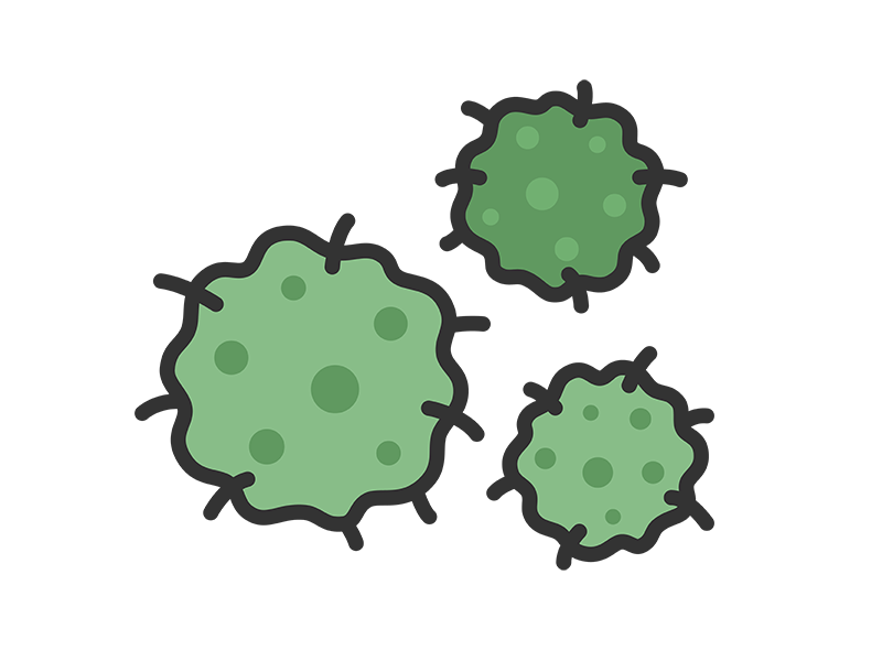 カビのアイコン（線画カラー）の無料イラスト｜透過PNG・商用利用OK