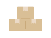 積み重ねた、梱包された段ボールのアイコンの無料イラスト｜透過PNG・商用利用OK