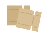 組み立て前の、段ボールのアイコンの無料イラスト｜透過PNG・商用利用OK