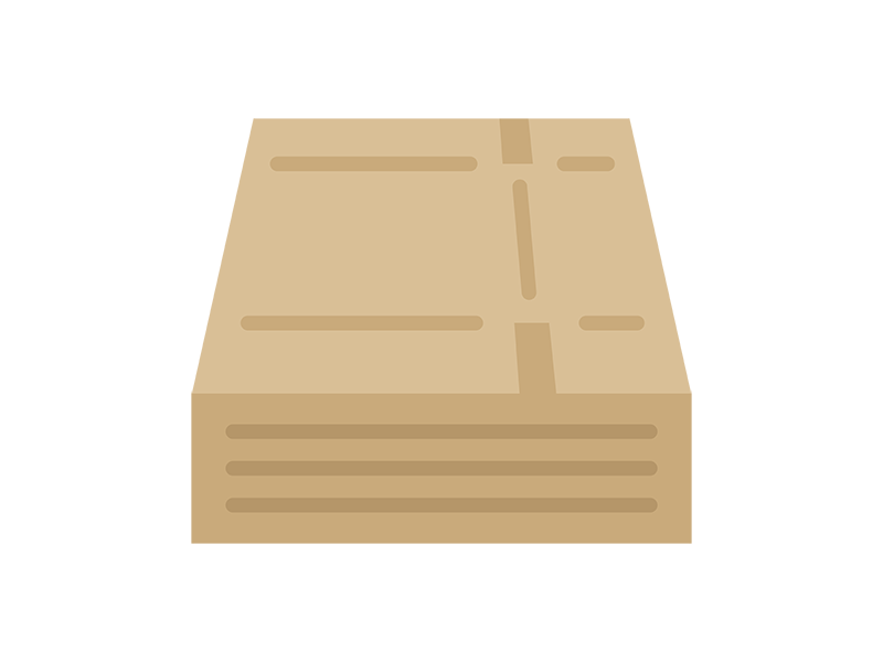 積み重ねた、組み立て前の段ボールのアイコンの無料イラスト｜透過PNG・商用利用OK