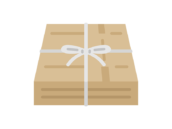 紐でくくった、段ボールのアイコンの無料イラスト｜透過PNG・商用利用OK