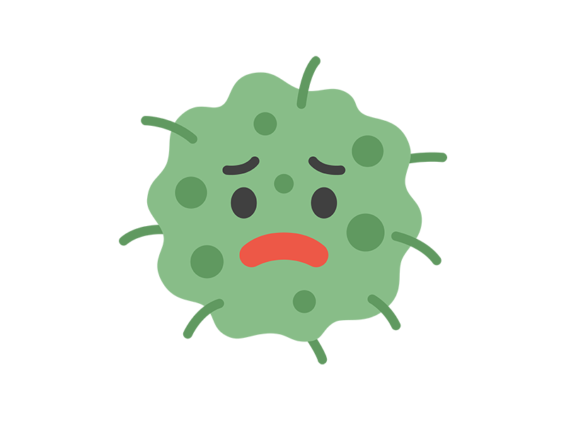 カビのキャラクターのアイコンの無料イラスト｜透過PNG・商用利用OK