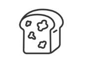 カビの生えた、食パンのアイコン（線画）の無料イラスト｜透過PNG・商用利用OK