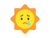 泣いている、太陽のキャラクターのアイコンの無料イラスト｜透過PNG・商用利用OK