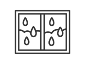 窓から見える、雨の日のアイコン（線画）の無料イラスト｜透過PNG・商用利用OK