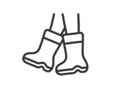 長靴をはいた足のアイコン（線画）の無料イラスト｜透過PNG・商用利用OK