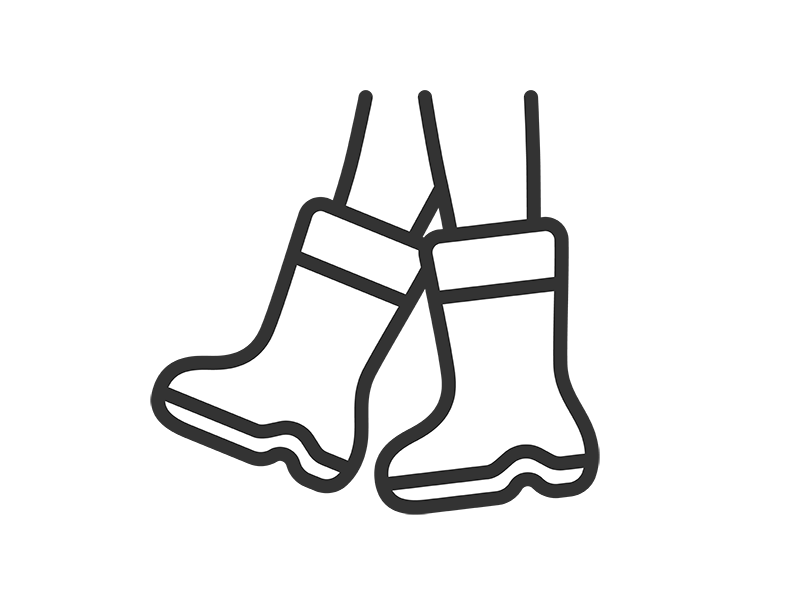 長靴をはいた足のアイコン（線画）の無料イラスト｜透過PNG・商用利用OK