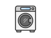ドラム式洗濯機のアイコン（線画カラー）の無料イラスト｜透過PNG・商用利用OK