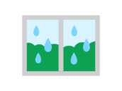 窓から見える、雨の日のアイコンの無料イラスト｜透過PNG・商用利用OK
