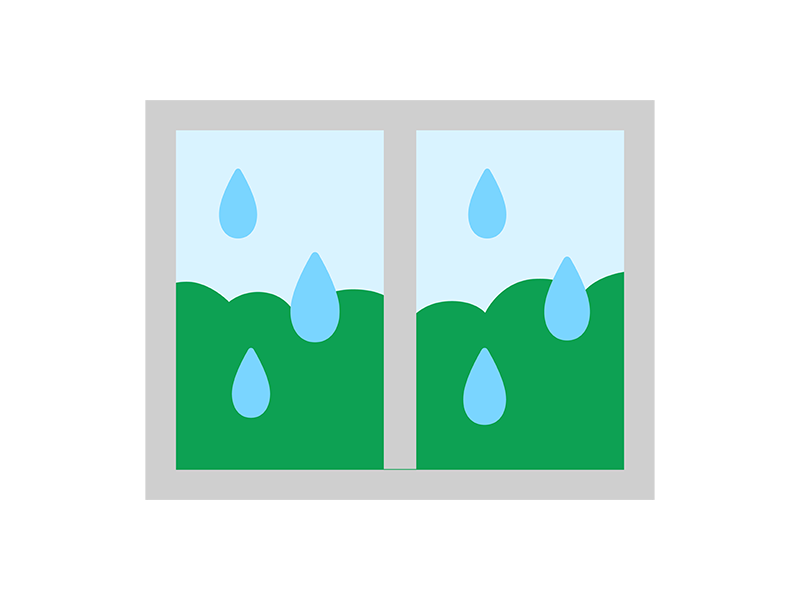 窓から見える、雨の日のアイコンの無料イラスト｜透過PNG・商用利用OK