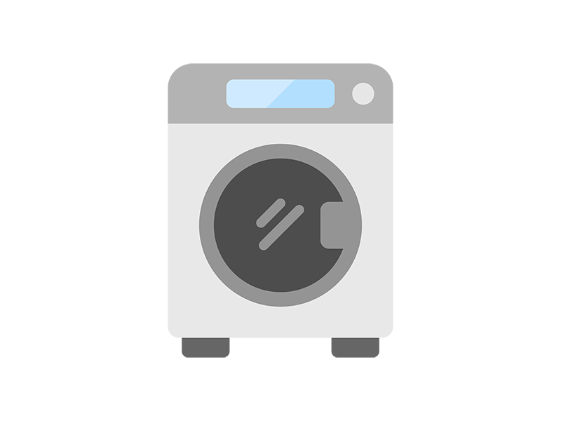 ドラム式洗濯機のアイコンの無料イラスト｜透過PNG・商用利用OK